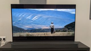 Power of the Dog with Kodi Smit-McPhee on Panasonic MZ1500 screen